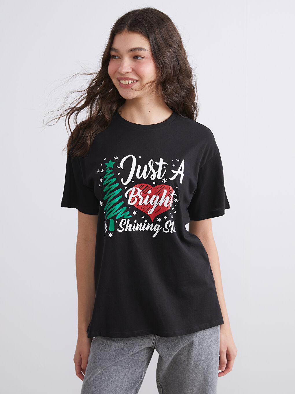 Crew Neck Printed Women's T-Shirt