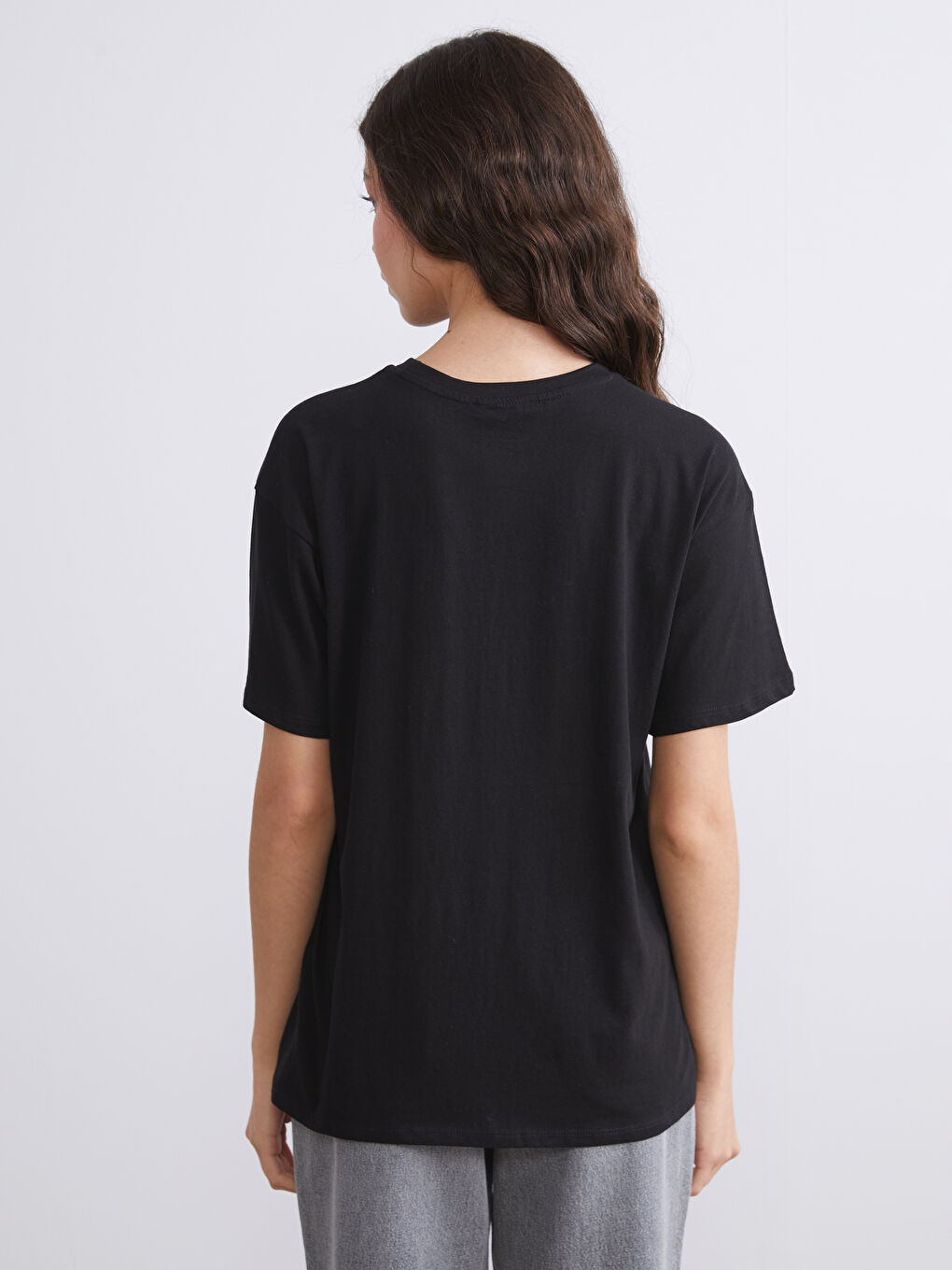 Crew Neck Printed Women's T-Shirt-3