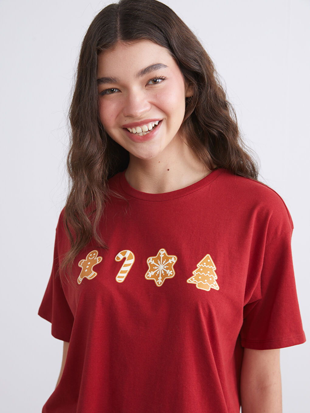 Crew Neck Christmas-Themed Women's T-Shirt