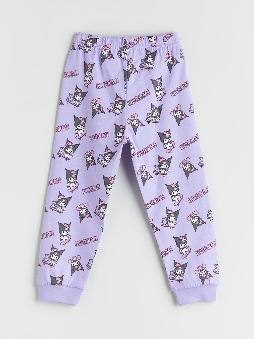 Mor Beli Lastikli Kuromi Baskılı Kız Çocuk Pijama Altı-1