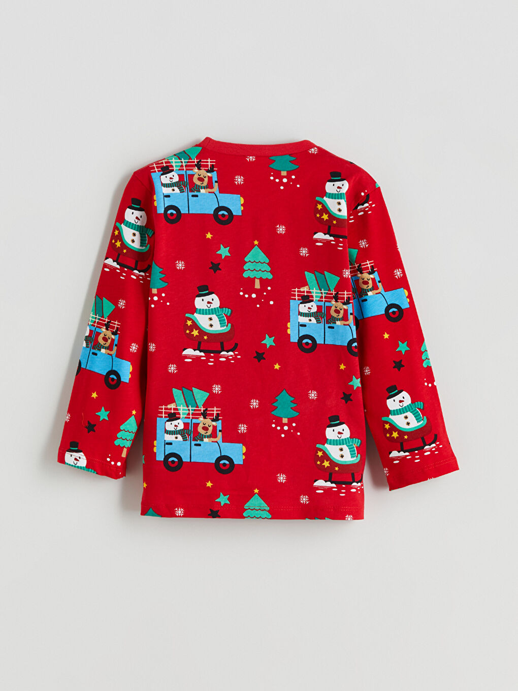 Bej Bisiklet Yaka Uzun Kollu Erkek Bebek Pijama Takımı-3