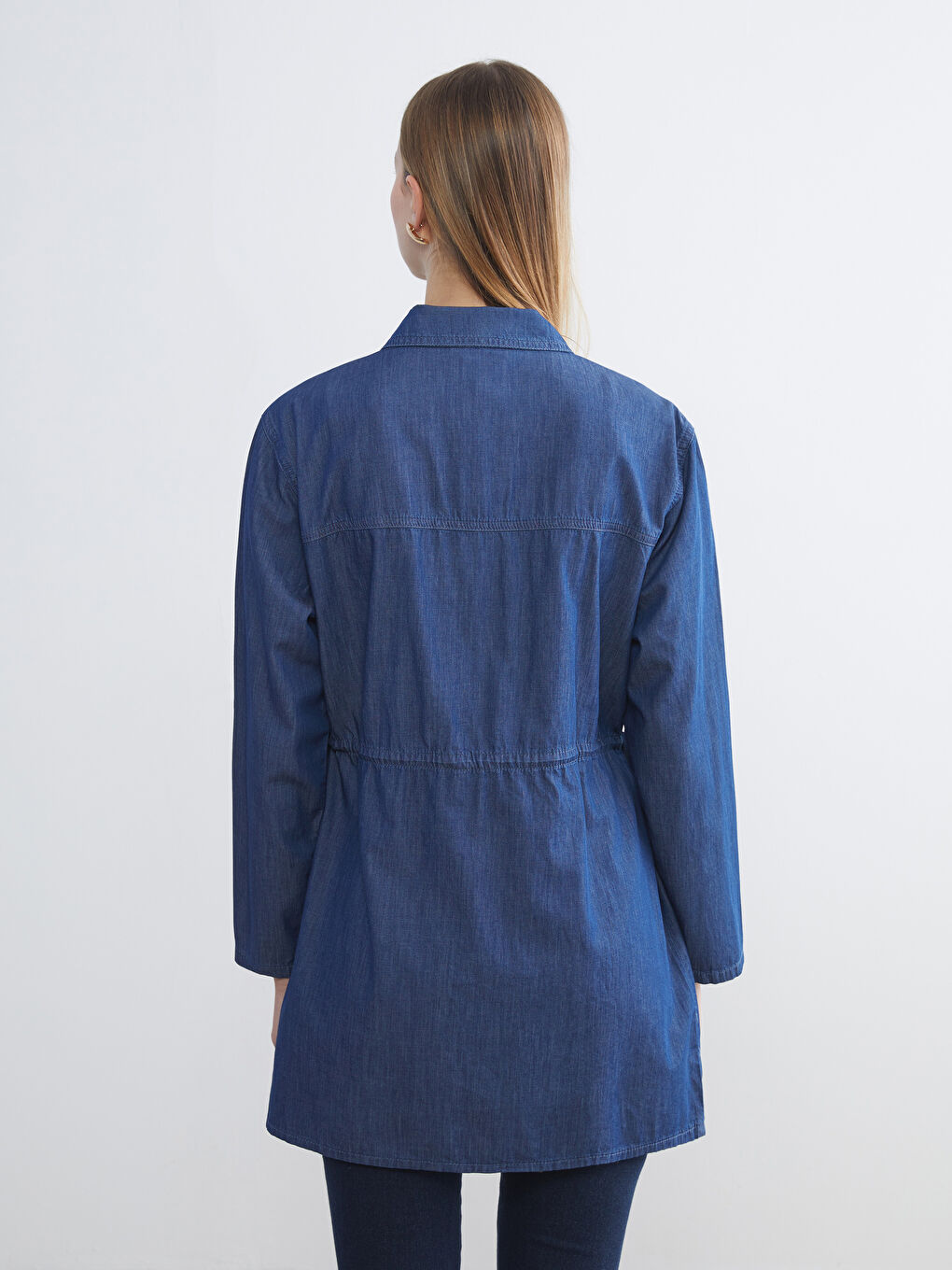LCW Grace Collared Neck Women's Denim Tunic -W5FJ70Z8-563