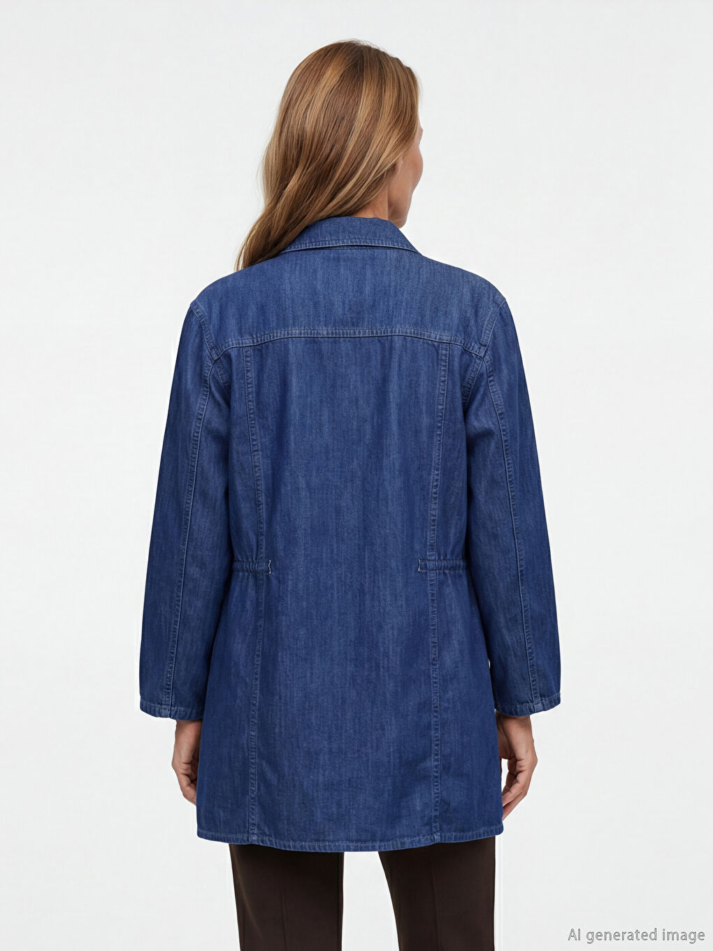 Collared Neck Women's Denim Tunic-9