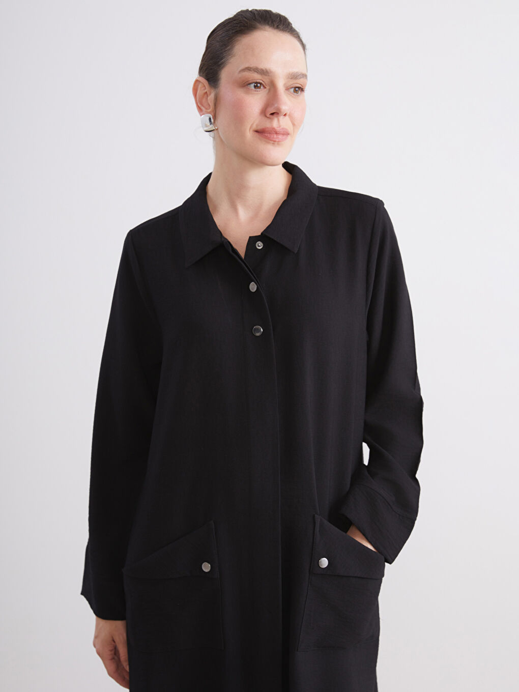LCW Grace Collared Neck Women's Abaya -W5FJ84Z8-CVL
