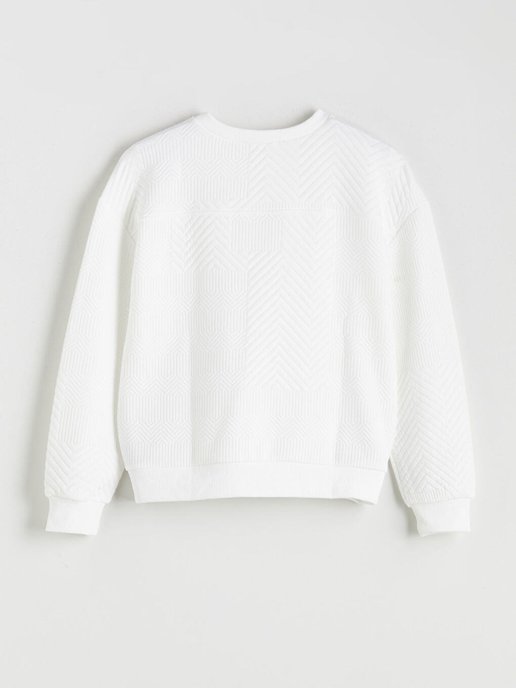 Crew Neck Self-Patterned Women's Sweatshirt-5