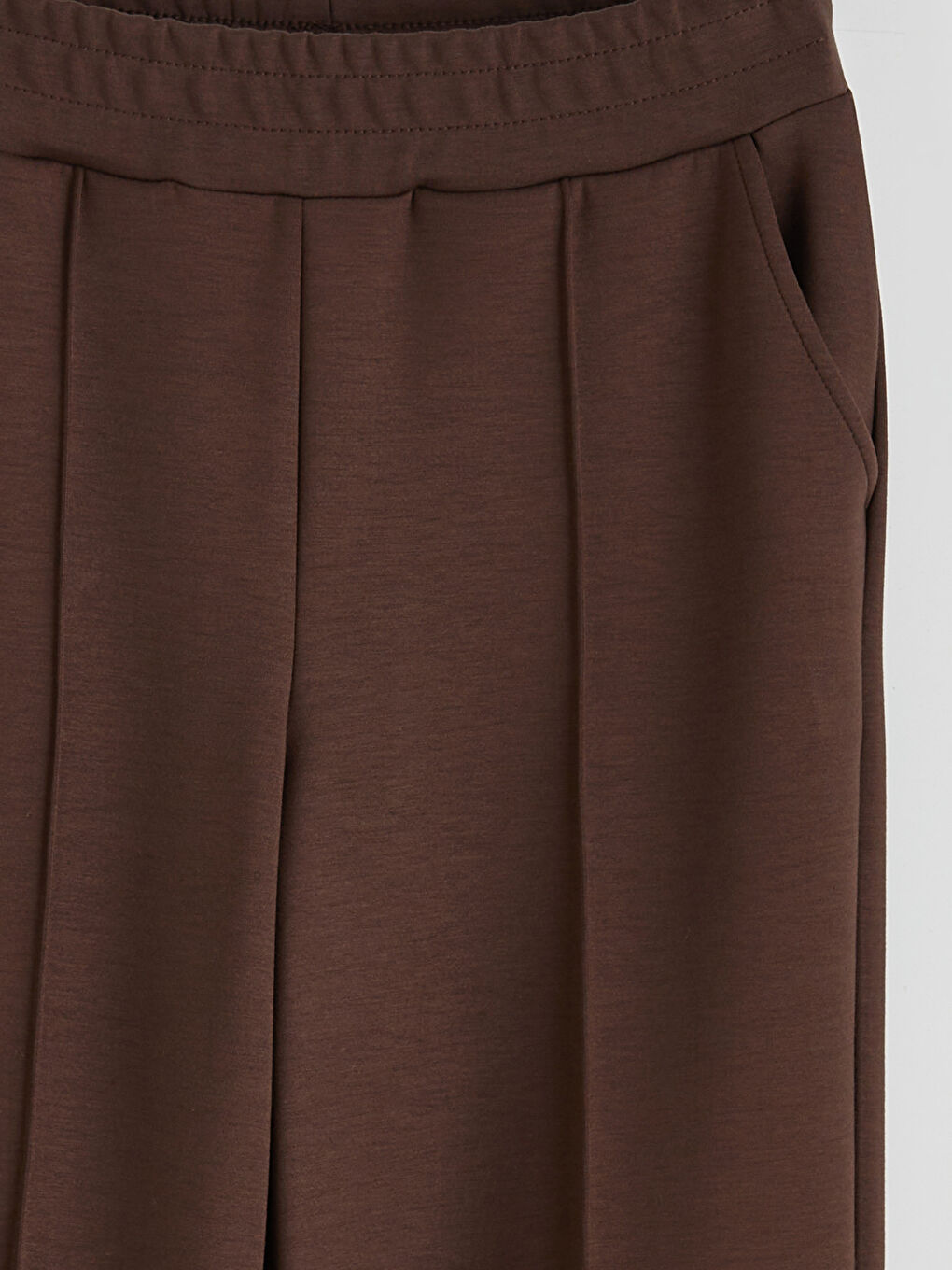 Kahverengi Beli Lastikli Kadın Eşofman Altı-5