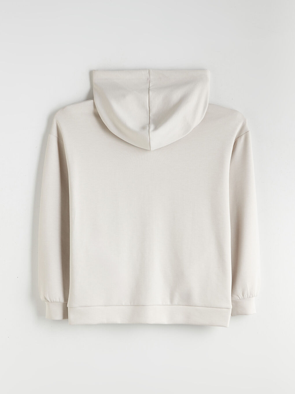 Gri Kapüşonlu Oversize Kadın Fermuarlı Sweatshirt-5