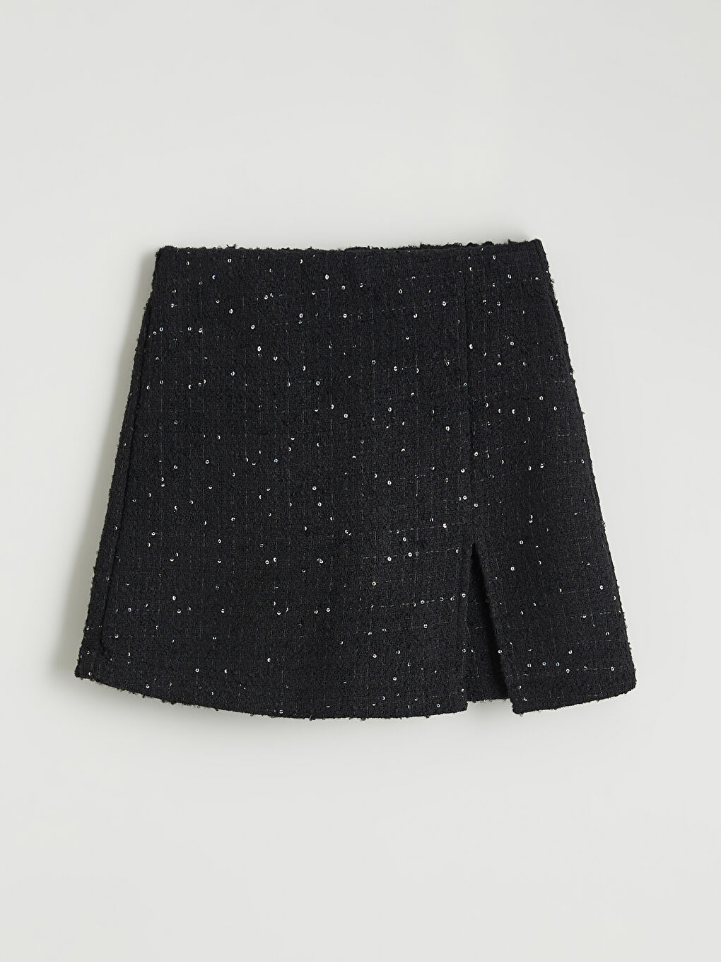 Siyah Pul İşlemeli Kız Çocuk Tüvit Şort Etek