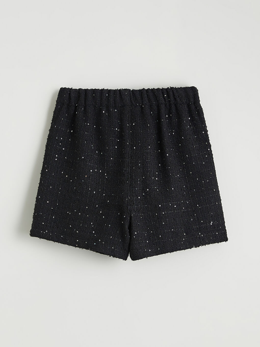Siyah Pul İşlemeli Kız Çocuk Tüvit Şort Etek-1