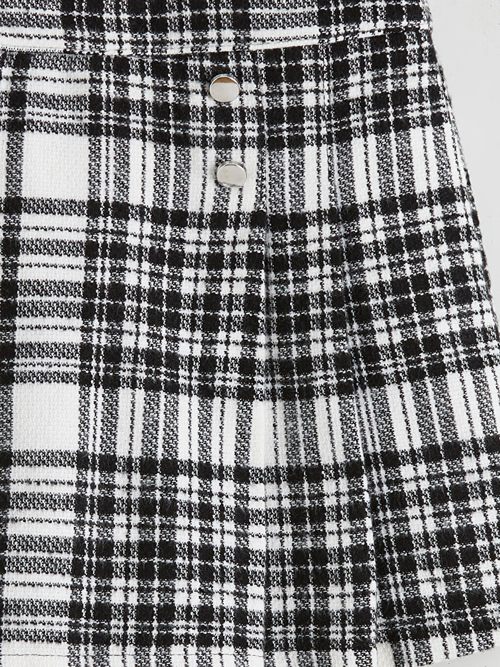 Ekru Beli Lastikli Kız Çocuk Tüvit Şort Etek-2