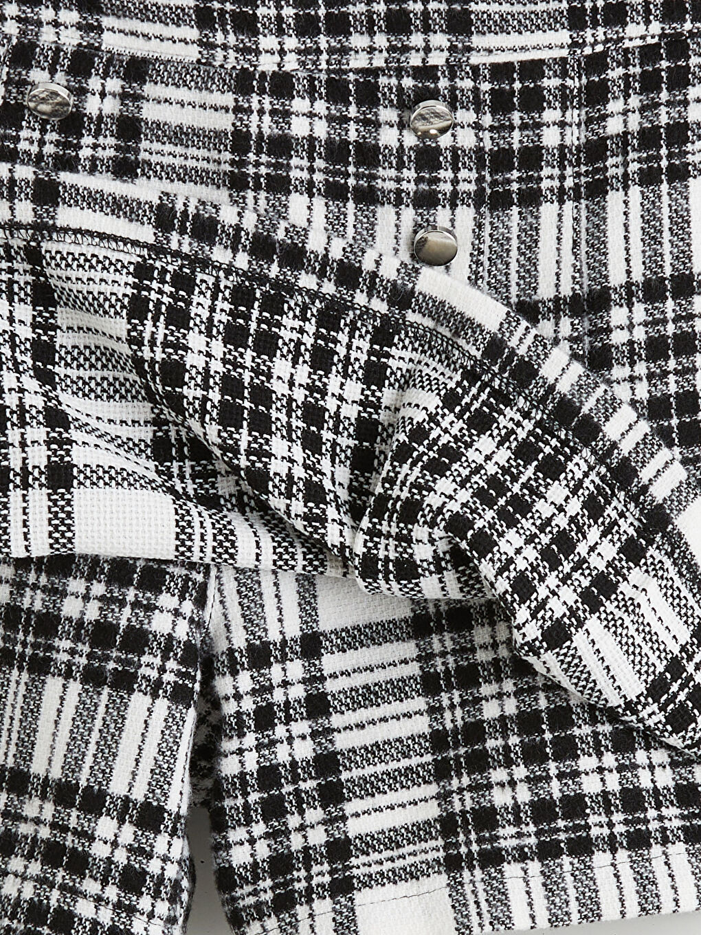 Ekru Beli Lastikli Kız Çocuk Tüvit Şort Etek-3