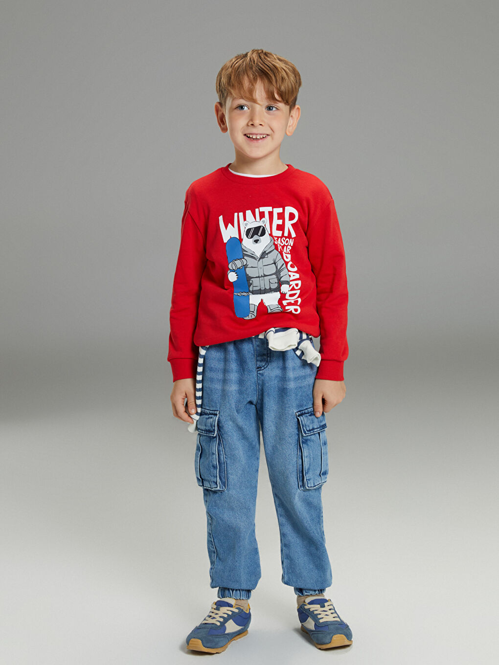 Printed Boys' Thick Sweatshirt-1