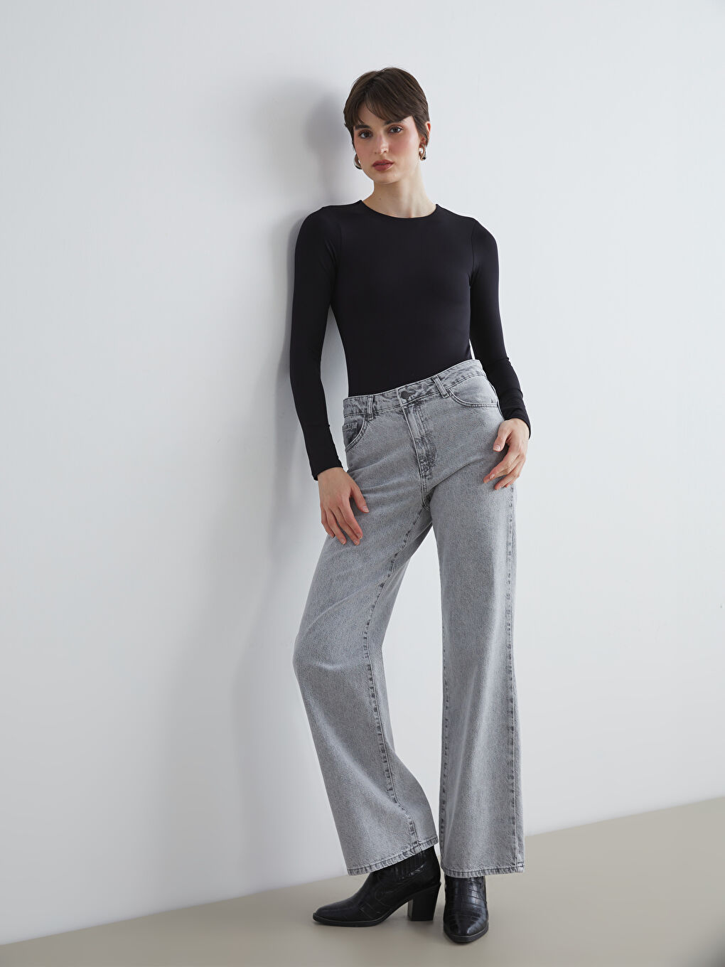 LCW Jeans Wideleg Women's Jeans -W5FK71Z8-GRD