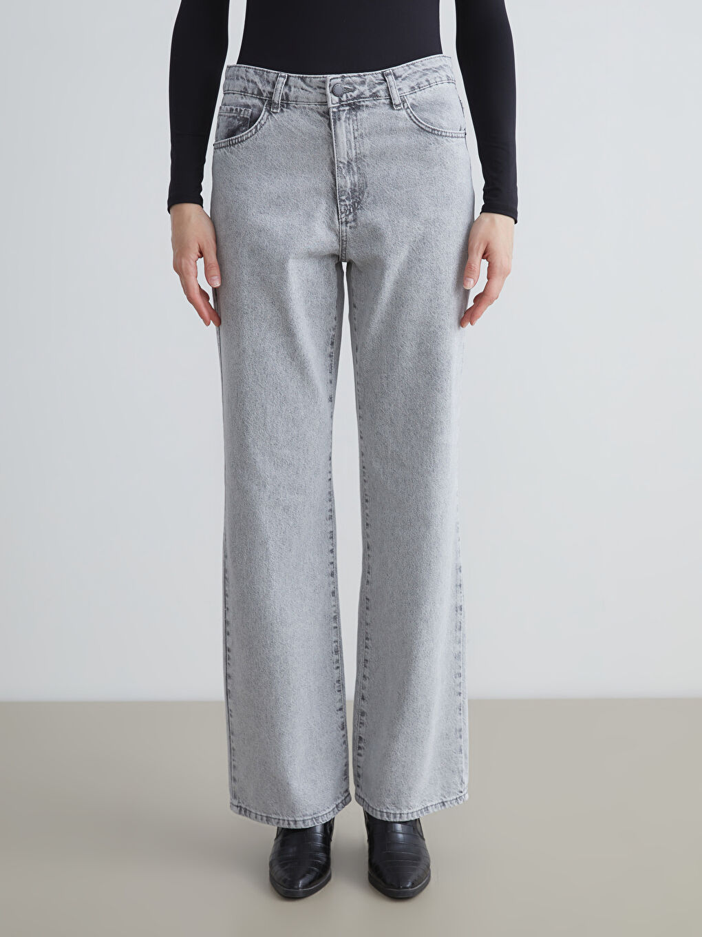 LCW Jeans Wideleg Women's Jeans -W5FK71Z8-GRD