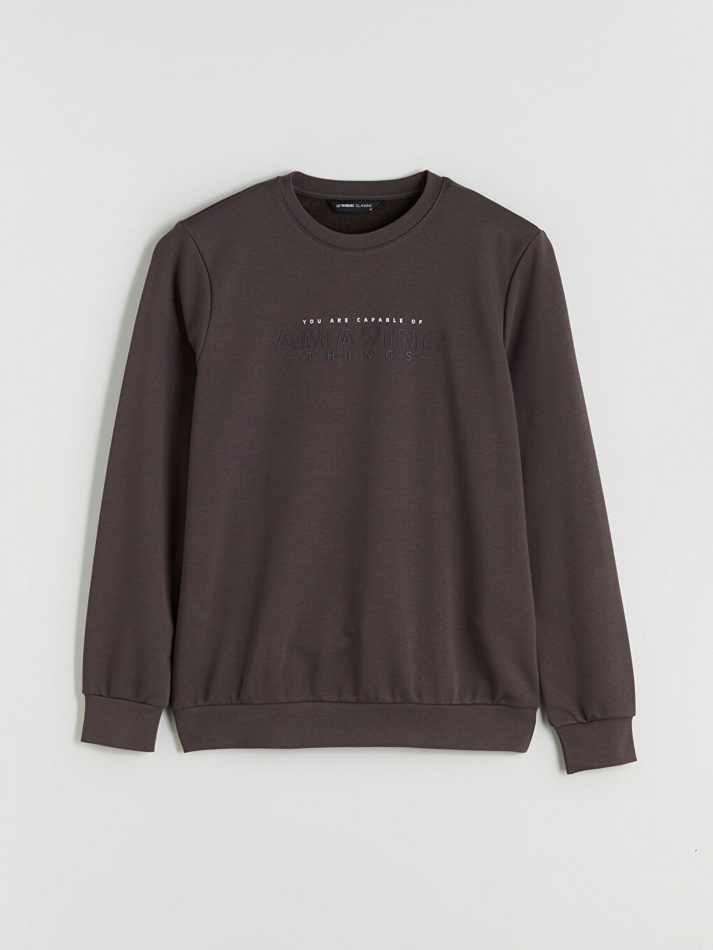 Crew Neck Printed Men's Thick Sweatshirt-4