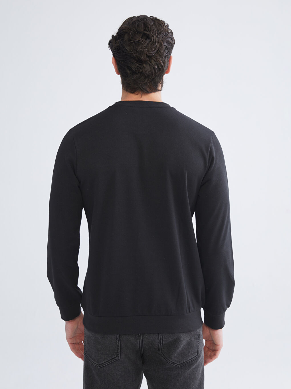 Crew Neck Printed Men's Thick Sweatshirt-6