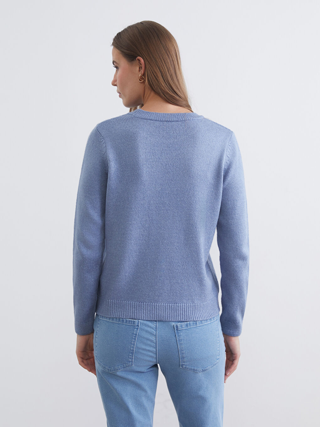 Mavi Bisiklet Yaka İnci İşlemeli Kadın Triko Kazak-3