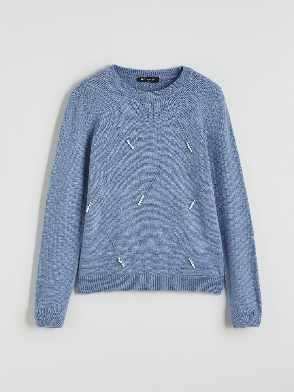 Mavi Bisiklet Yaka İnci İşlemeli Kadın Triko Kazak-4