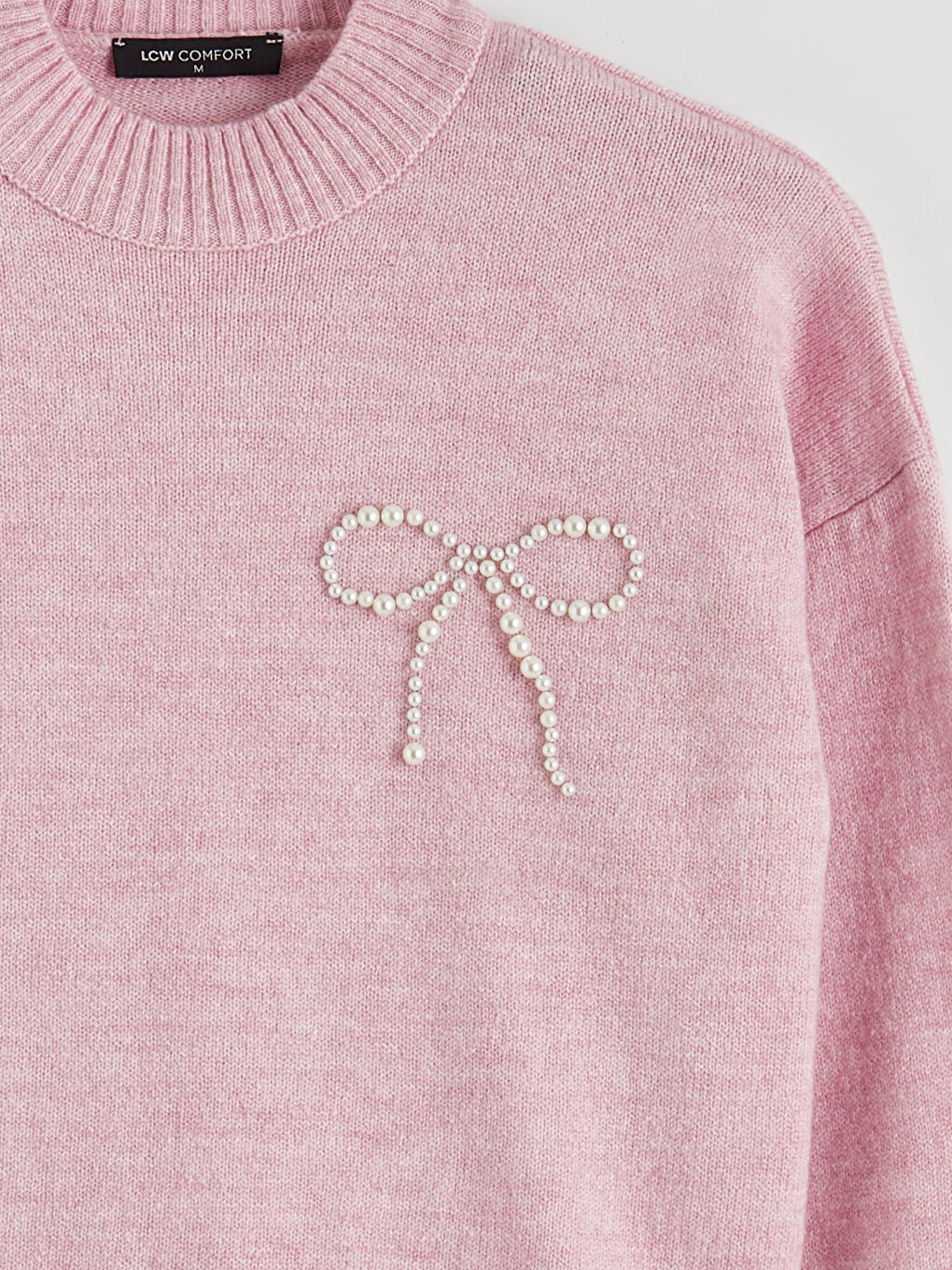 Crew Neck Beaded Embellished Women's Knitwear Sweater-5