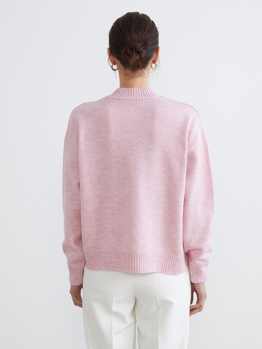 Crew Neck Beaded Embellished Women's Knitwear Sweater-3