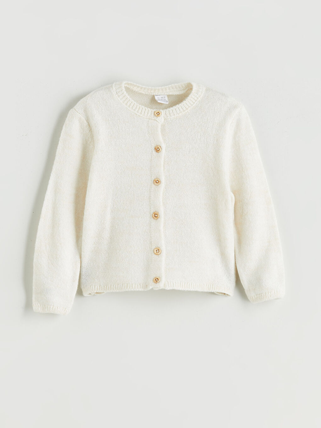 Kardigan za devojčice sa okruglim izrezom od trikotaže