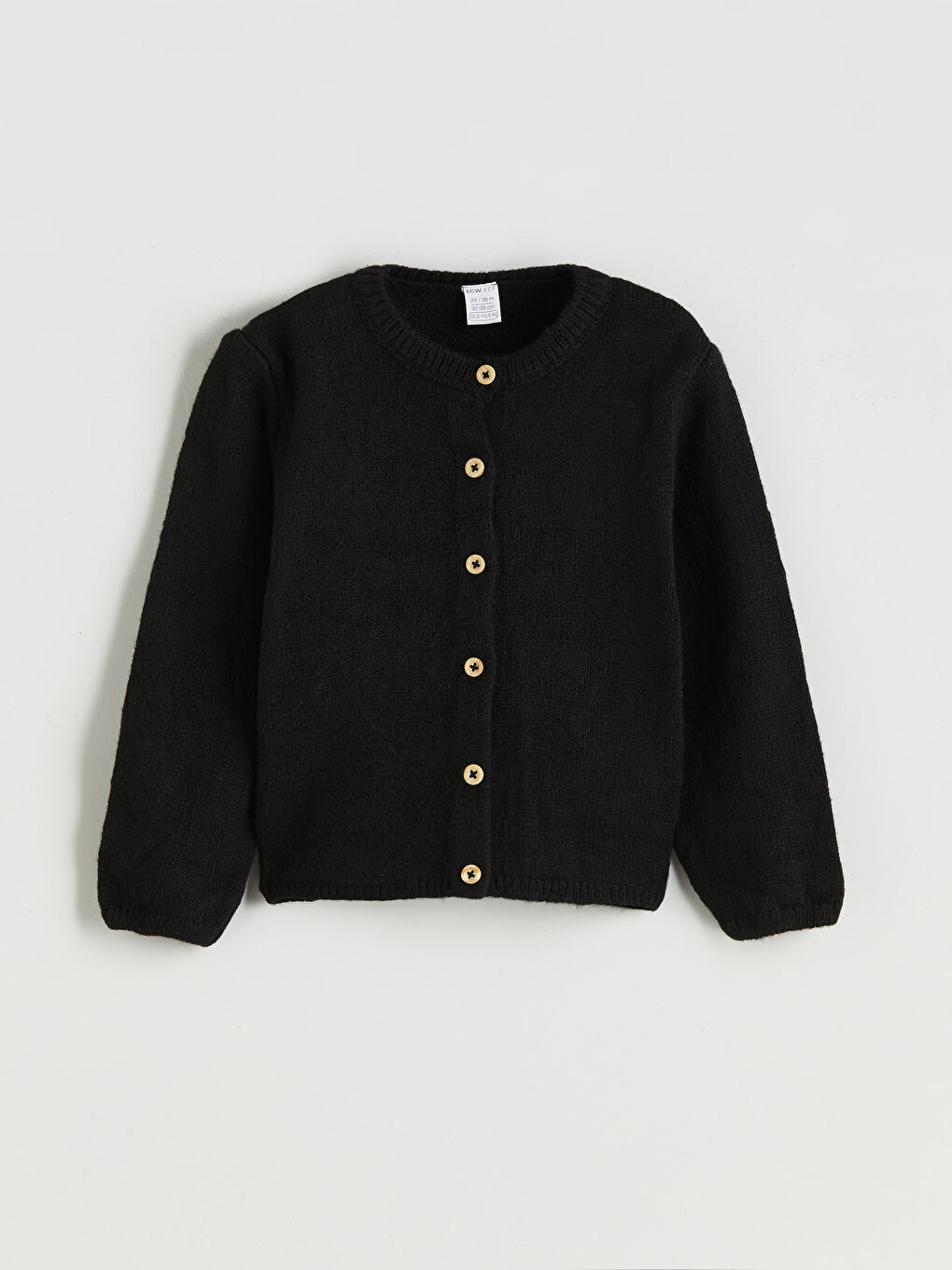 Kardigan za devojčice sa okruglim izrezom od trikotaže