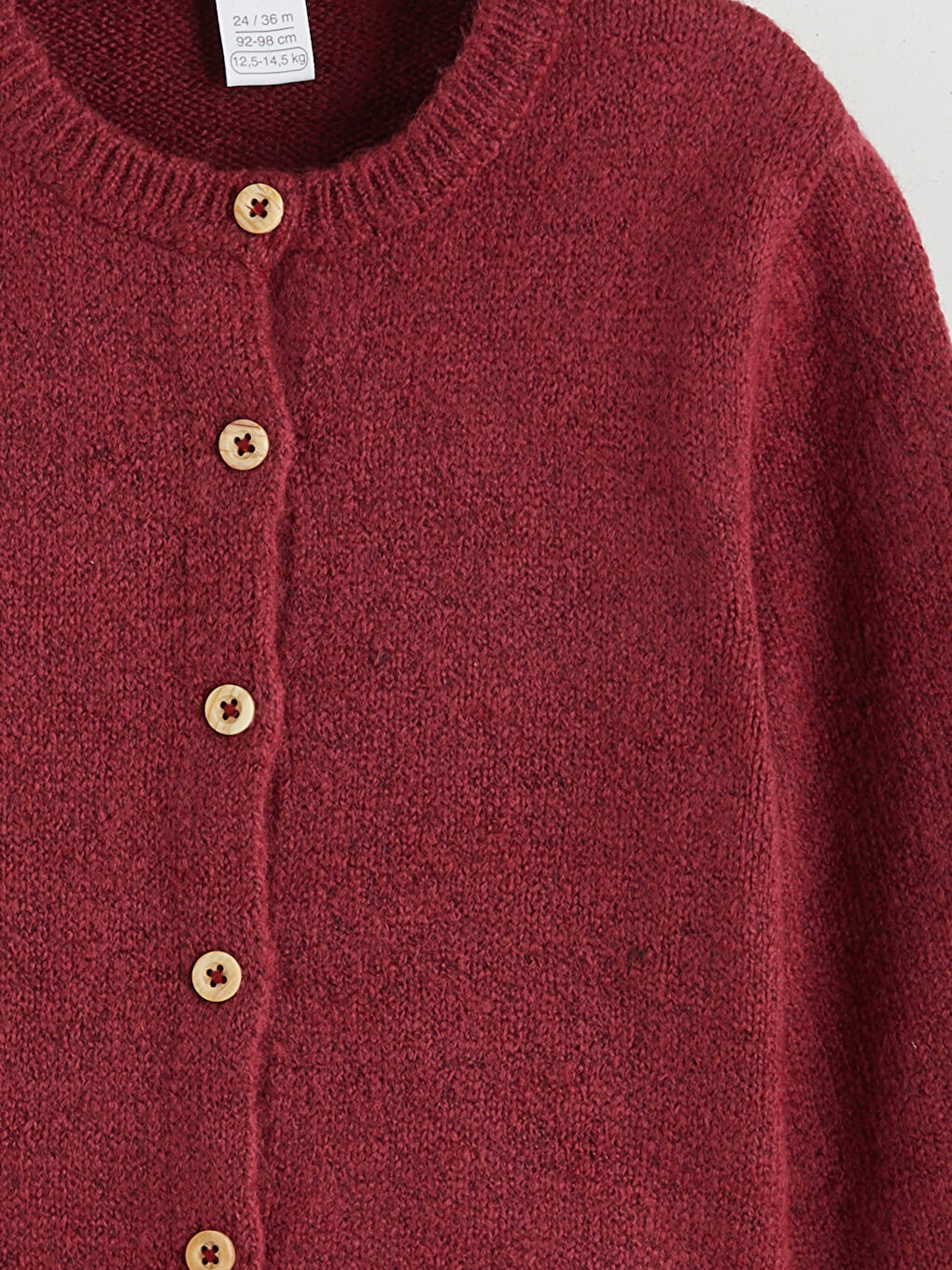 Bordo Bisiklet Yaka Kız Çocuk Triko Hırka-2