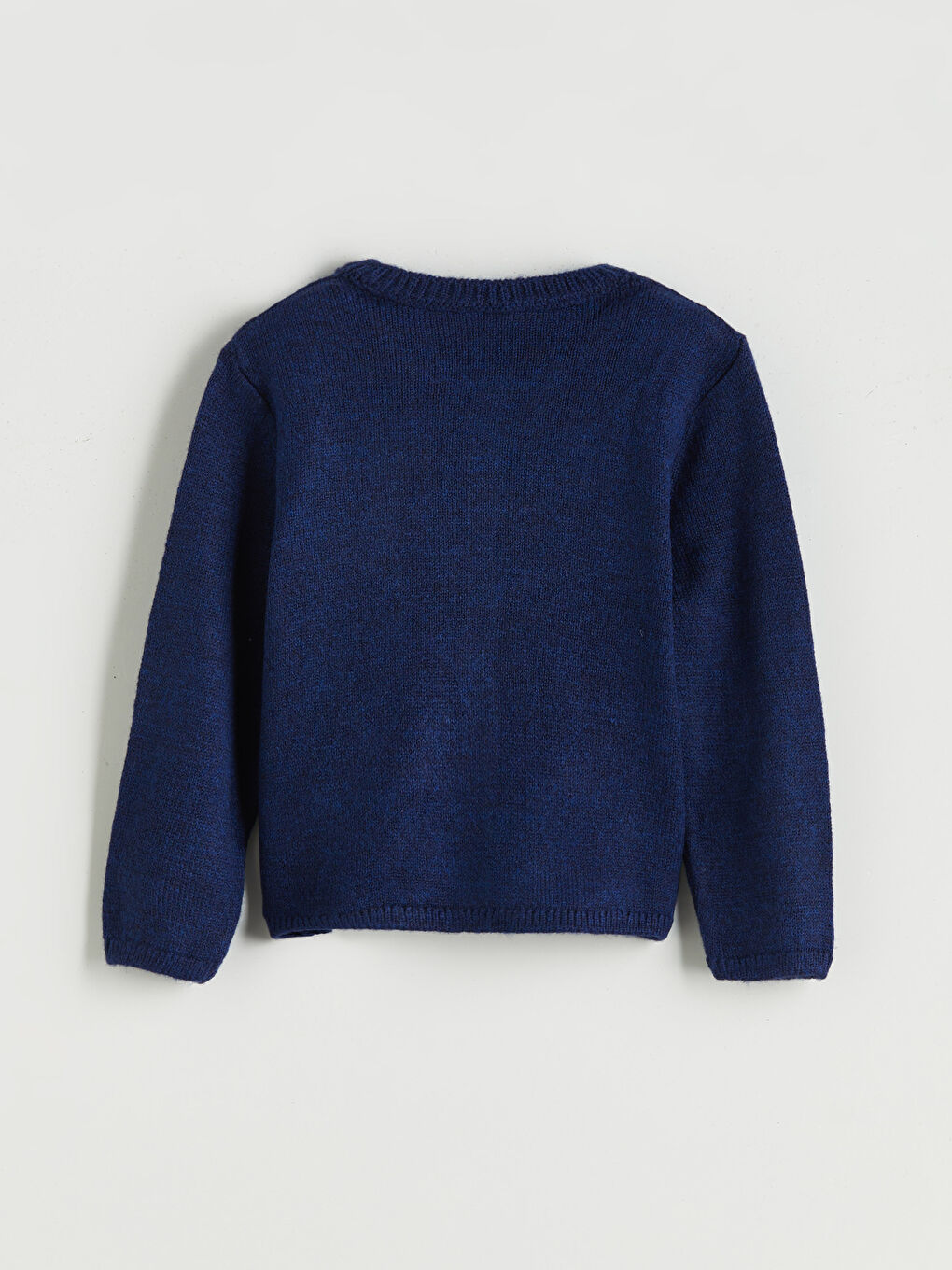 Crew Neck Girls Knitted Cardigan-1