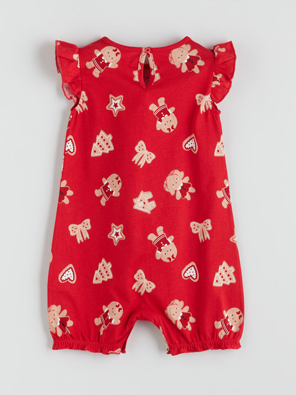 Kırmızı Bisiklet Yaka Kız Bebek Tulum-1