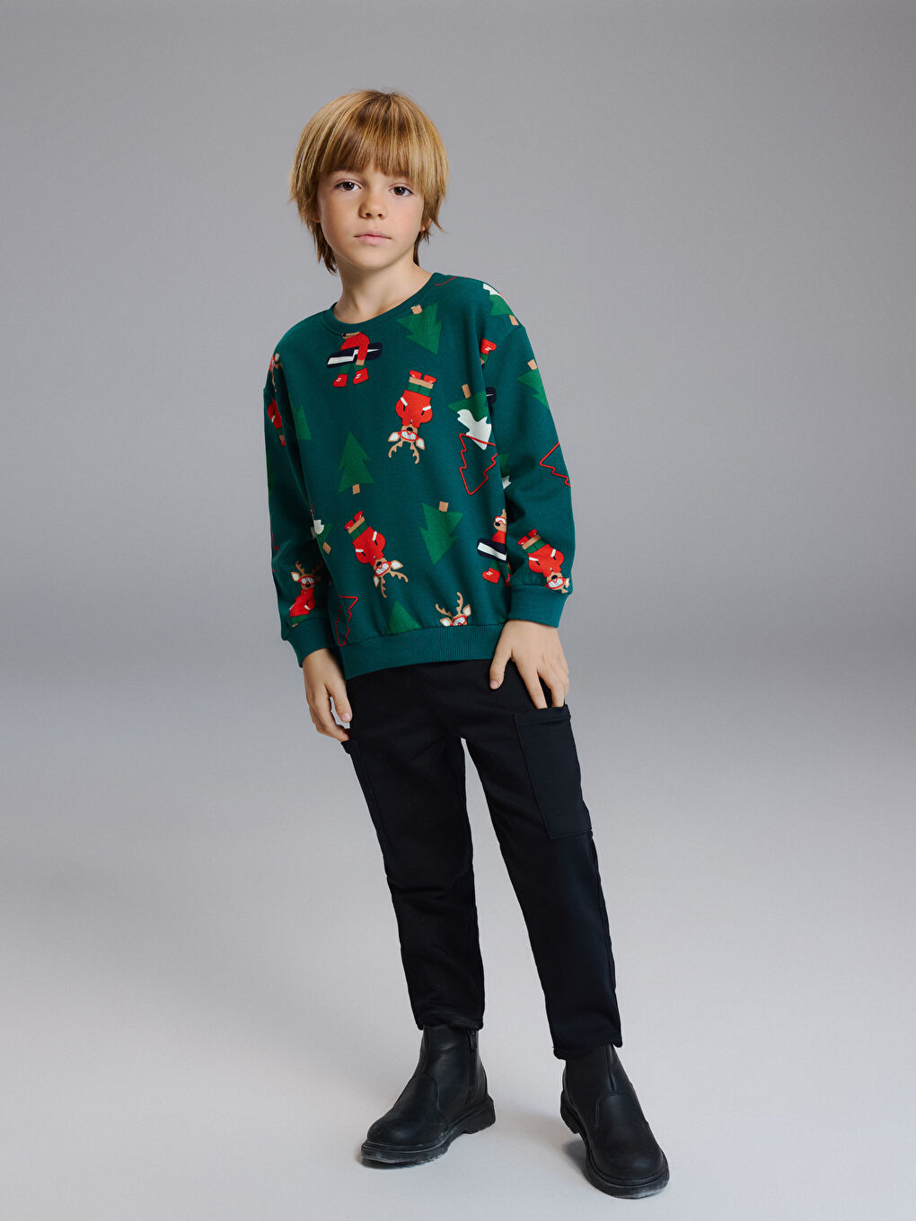 Рождественский Свитшот Для Мальчиков Толстый-1