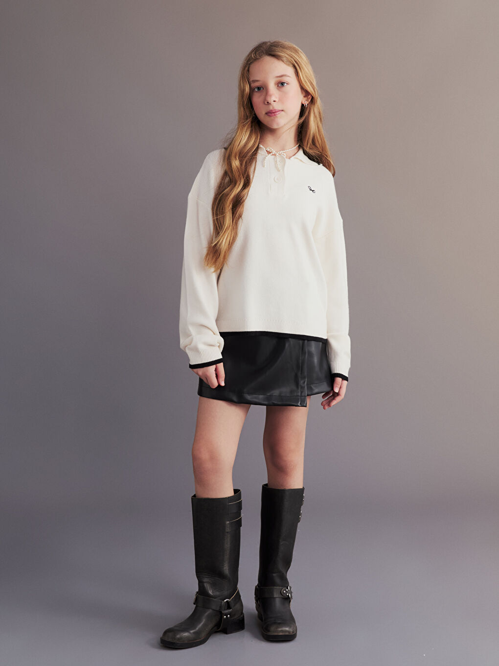 Светр з водолазкою для дівчаток-1