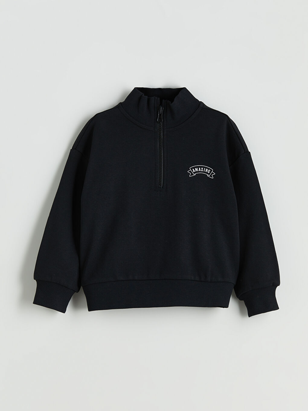 Siyah Dik Yaka Kız Çocuk Sweatshirt
