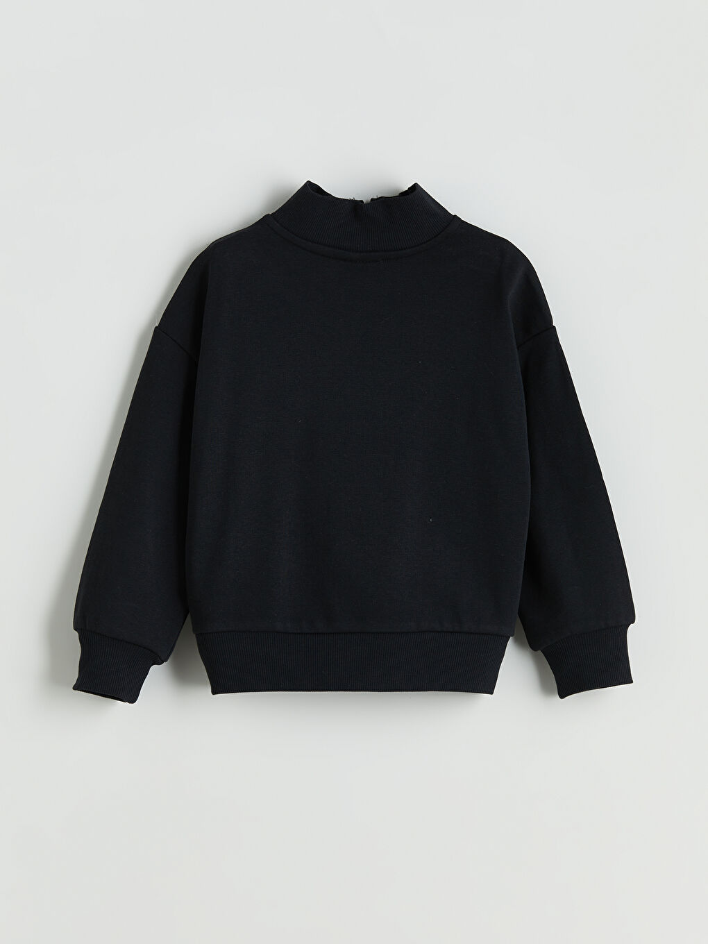 Siyah Dik Yaka Kız Çocuk Sweatshirt-1