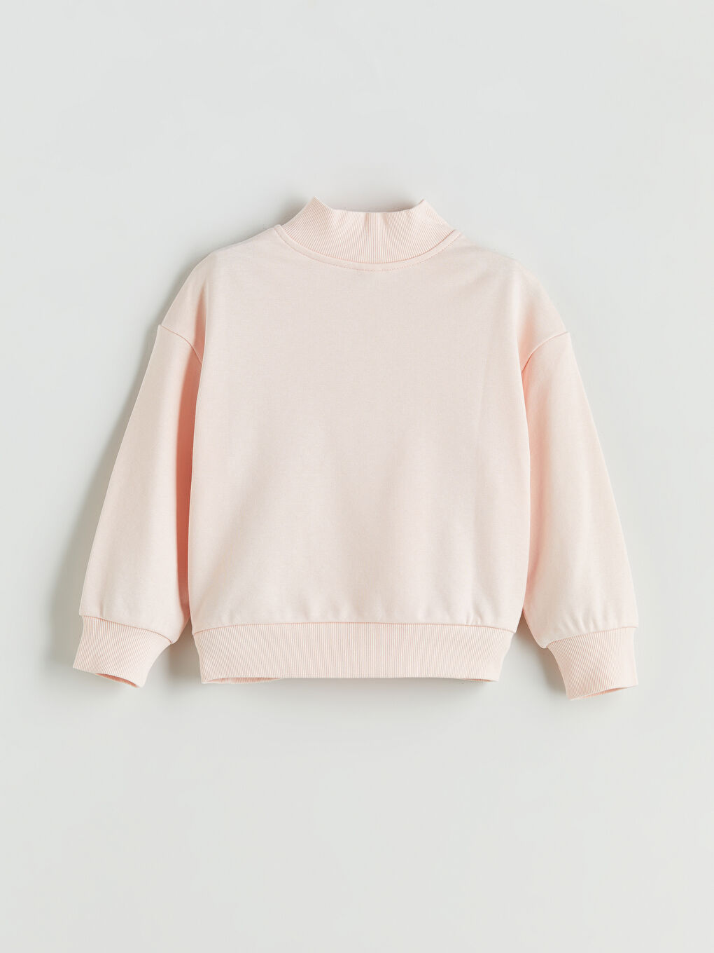 Pembe Dik Yaka Kız Çocuk Sweatshirt-1