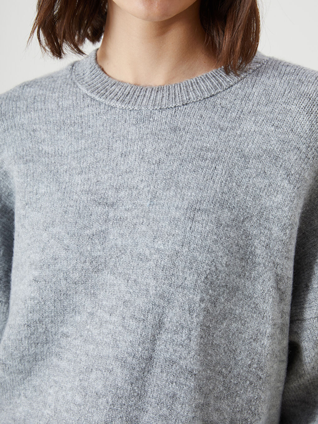 LCW Vision Crew Neck Oversize Women's Knitwear Sweater -W5FL52Z8-D3A