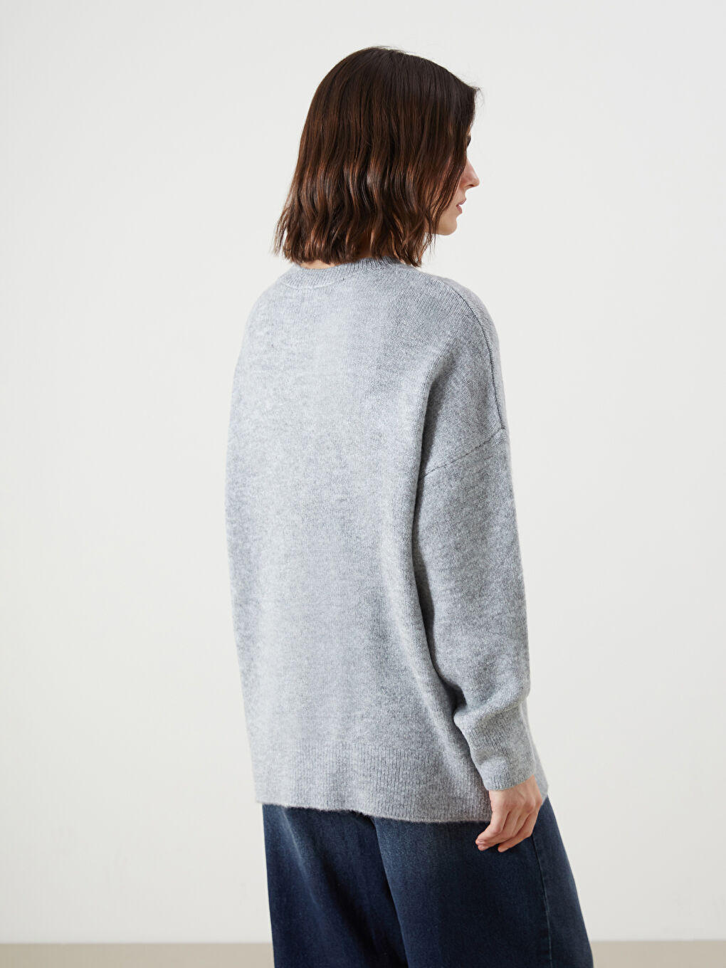 LCW Vision Crew Neck Oversize Women's Knitwear Sweater -W5FL52Z8-D3A