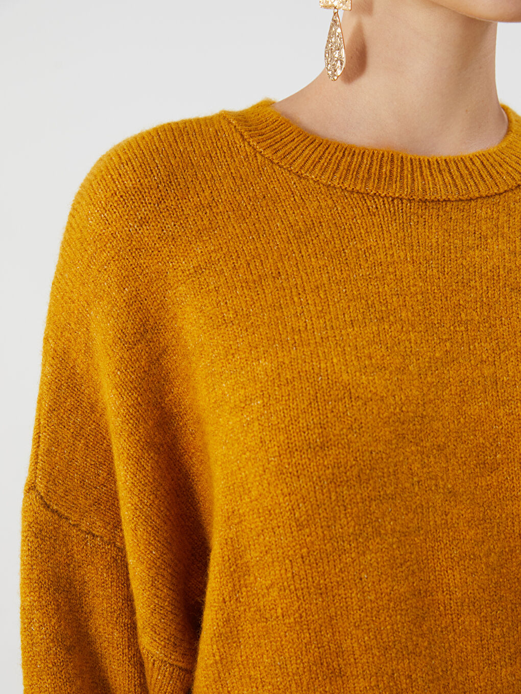 LCW Vision Crew Neck Oversize Women's Knitwear Sweater -W5FL52Z8-GPD