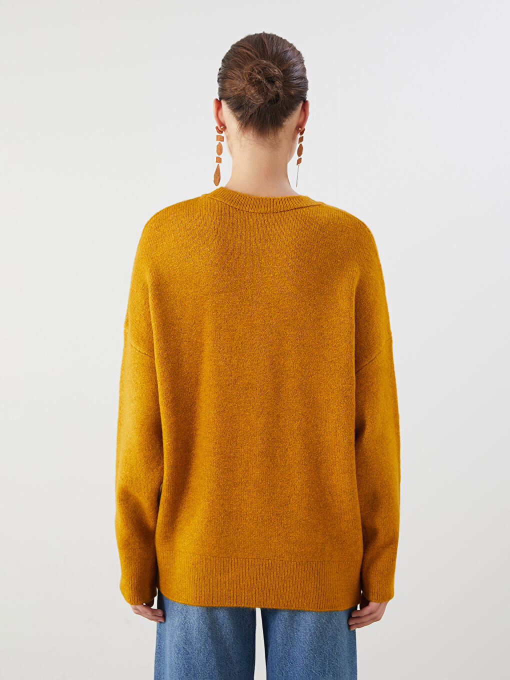 LCW Vision Crew Neck Oversize Women's Knitwear Sweater -W5FL52Z8-GPD