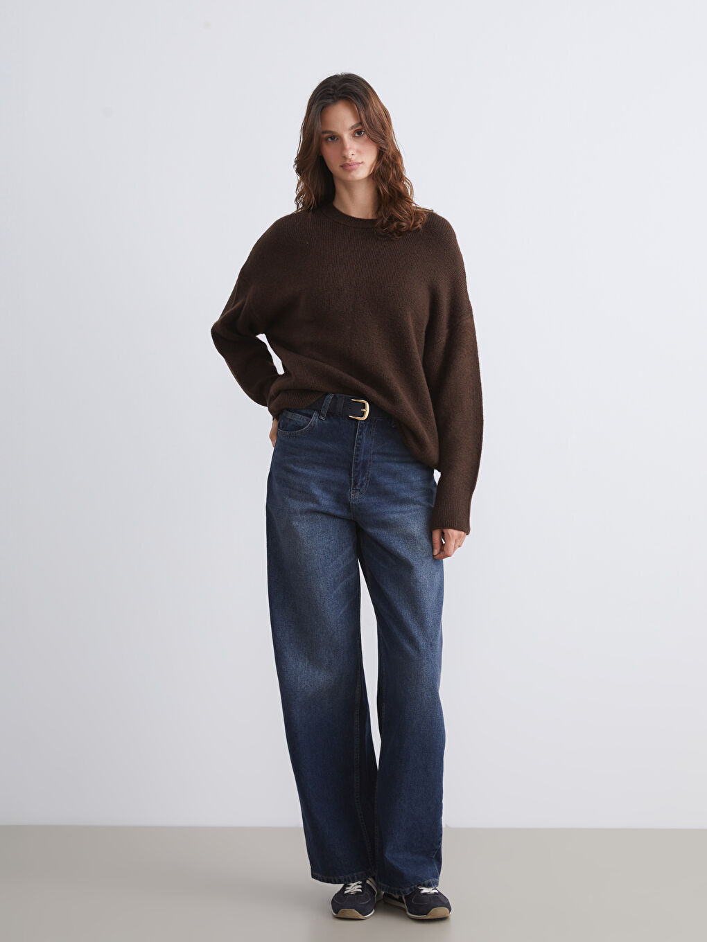 LCW Vision Crew Neck Oversize Women's Knitwear Sweater -W5FL52Z8-RXE