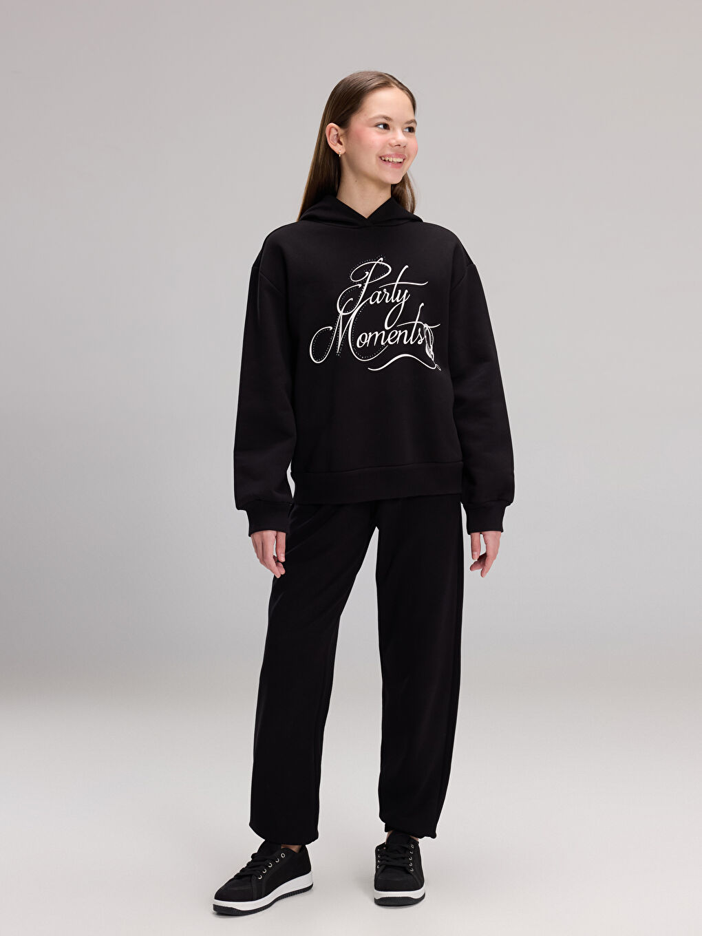 Hooded Girls' Thick Sweatshirt-1