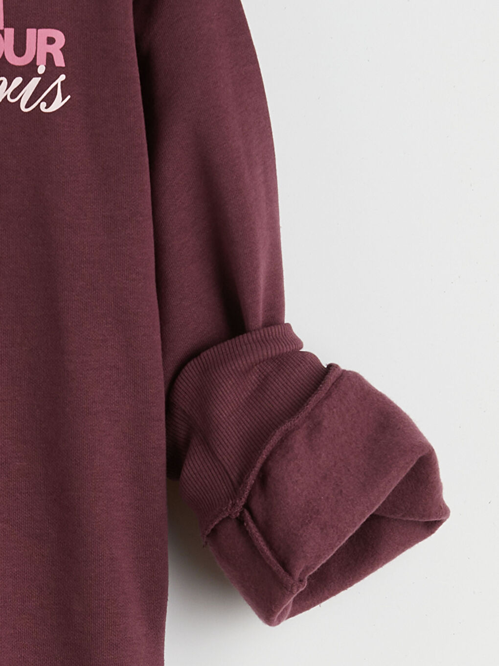 سويتشيرت غليظ مطبوع كول مدور بنات-3