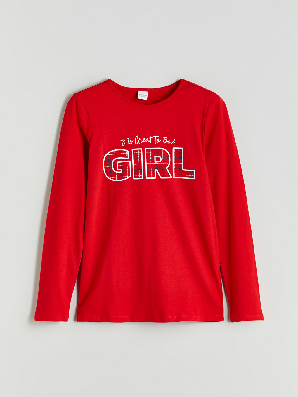 Crew Neck Printed Girls' Pyjama Set-1