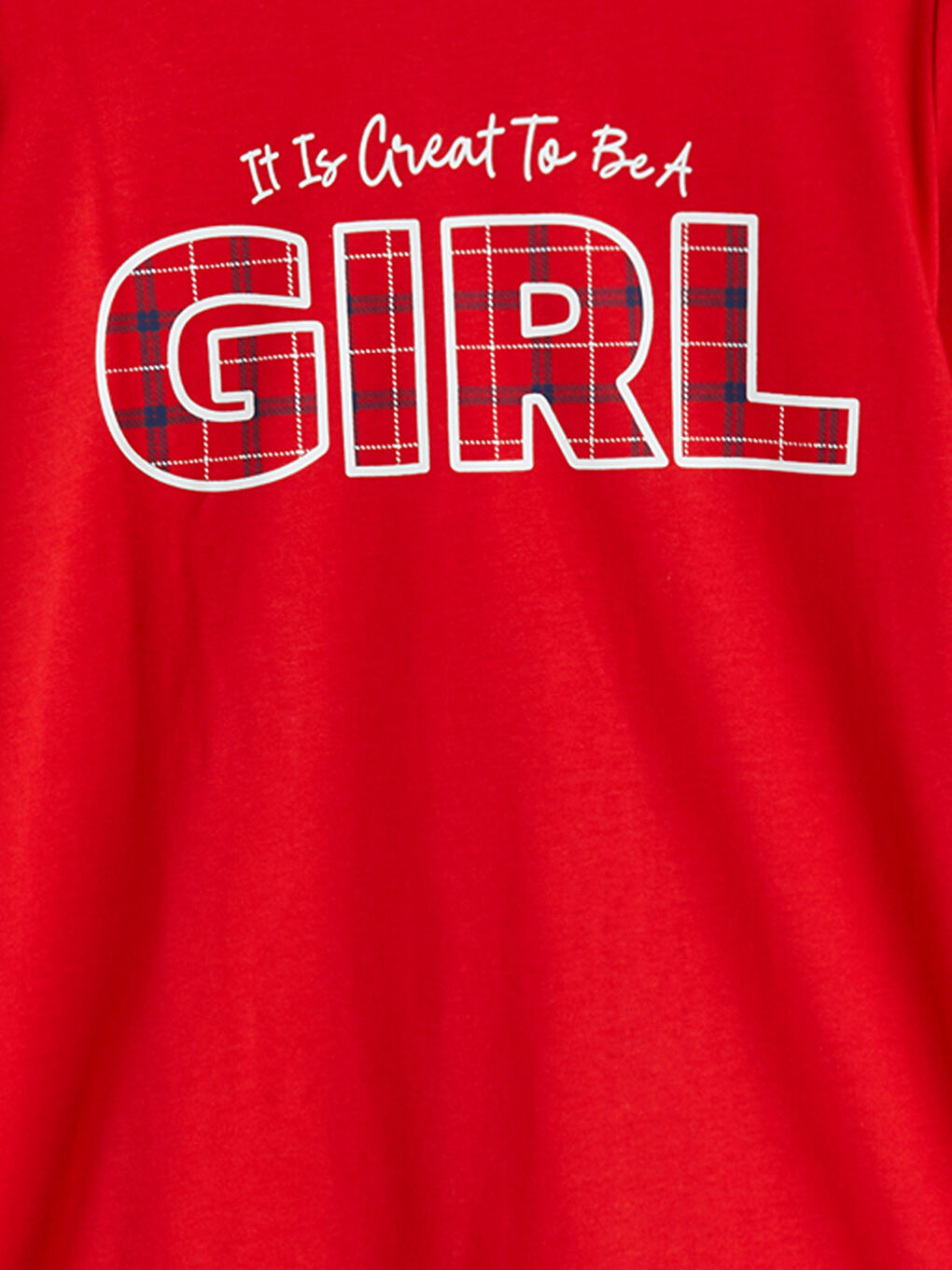 Crew Neck Printed Girls' Pyjama Set-2