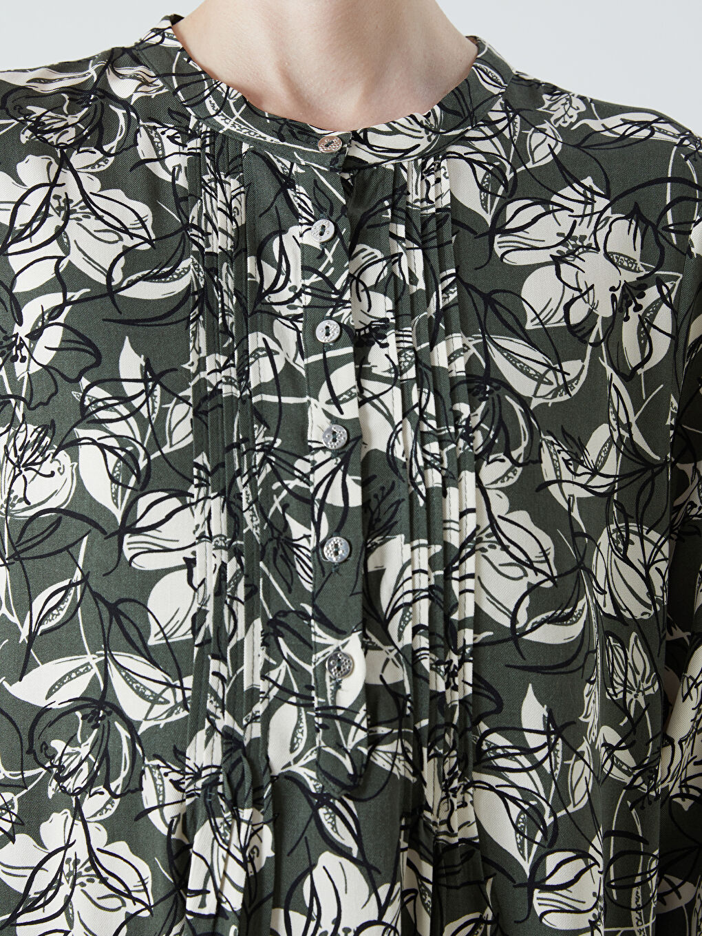 LCW Grace Crew Neck Patterned A-Line Dress -W5FL82Z8-LS6