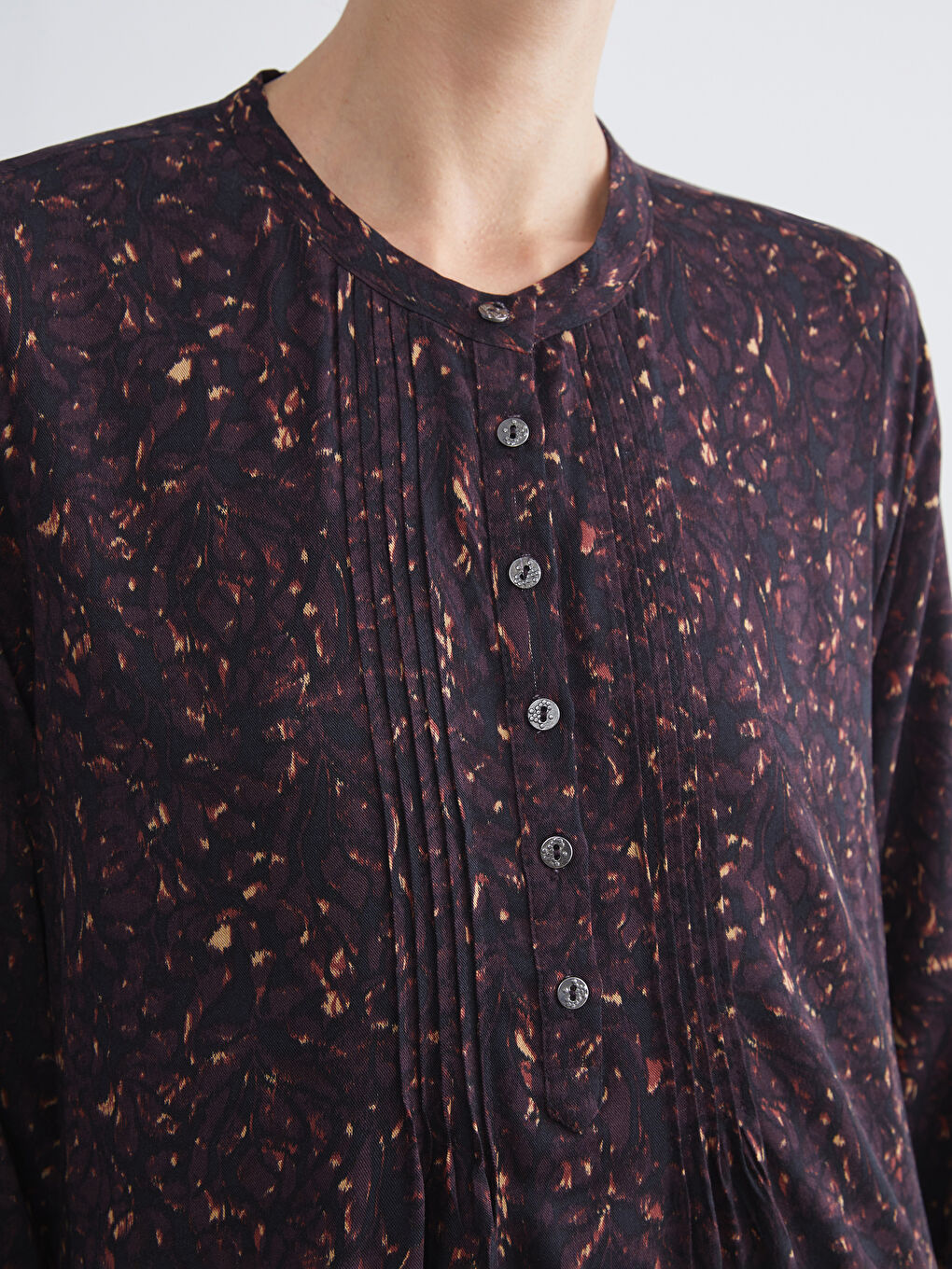 LCW Grace Crew Neck Patterned A-Line Dress -W5FL82Z8-LTQ