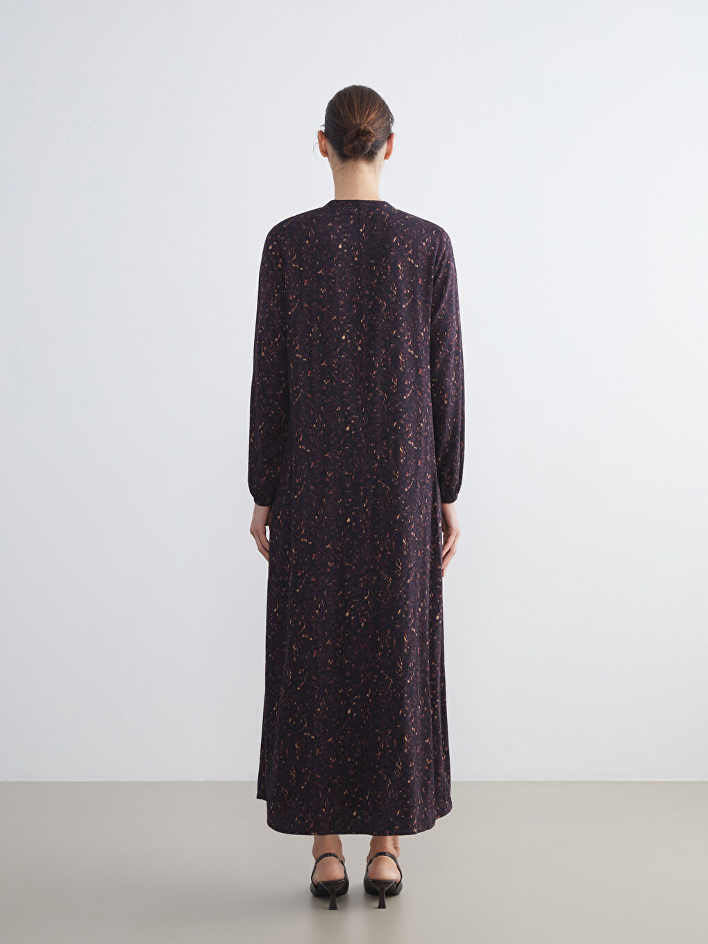 LCW Grace Crew Neck Patterned A-Line Dress -W5FL82Z8-LTQ