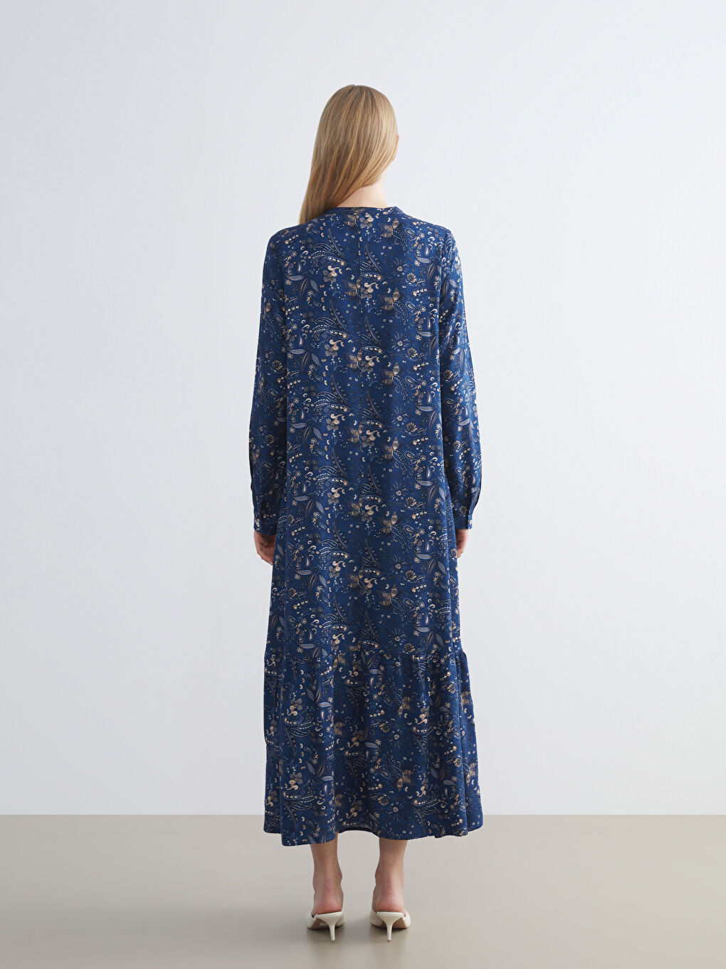 LCW Grace Crew Neck Floral Dress -W5FL84Z8-LQQ
