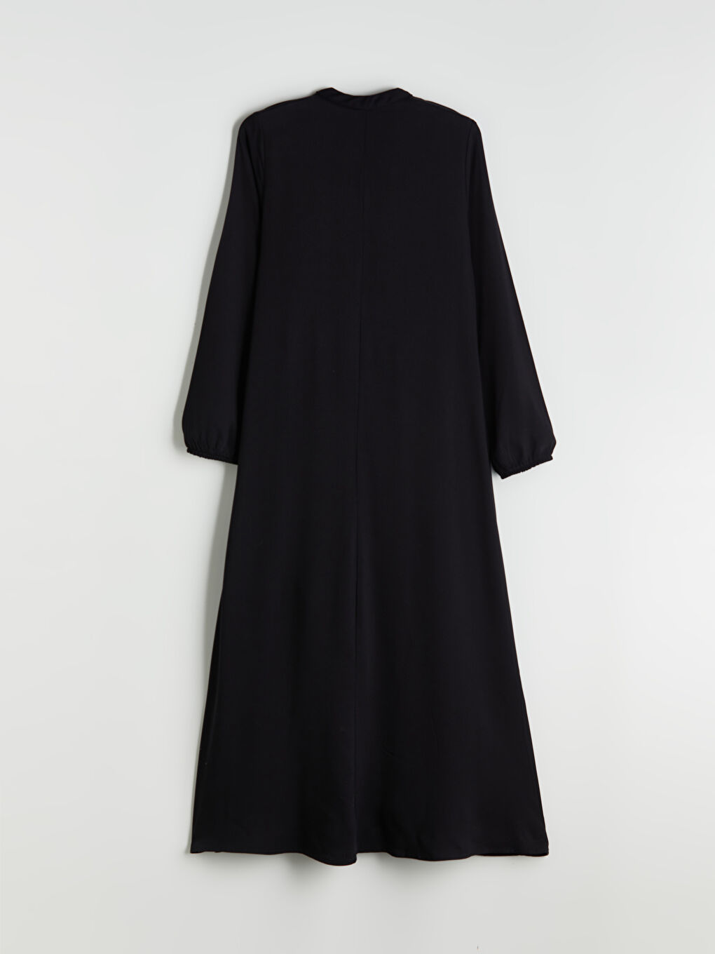 Grandad Collar Button Detailed Long Dress-6