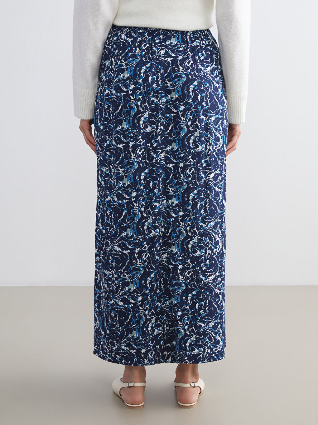 LCW Grace Elasticated Waist Patterned A-Line Skirt -W5FL88Z8-LSJ