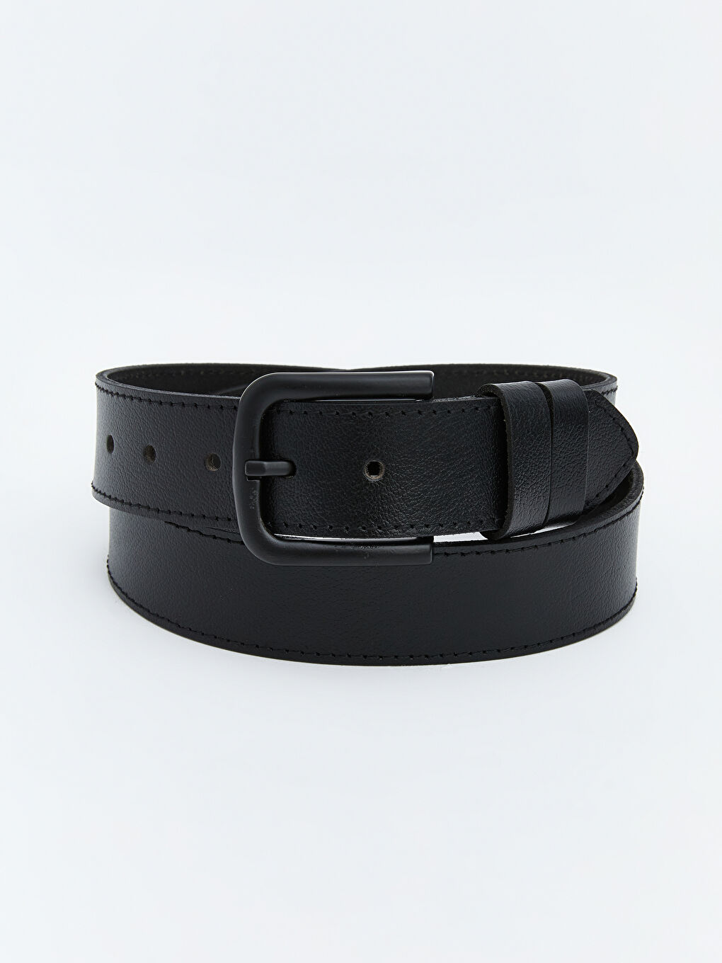 Siyah Deri Görünümlü Erkek Kemer